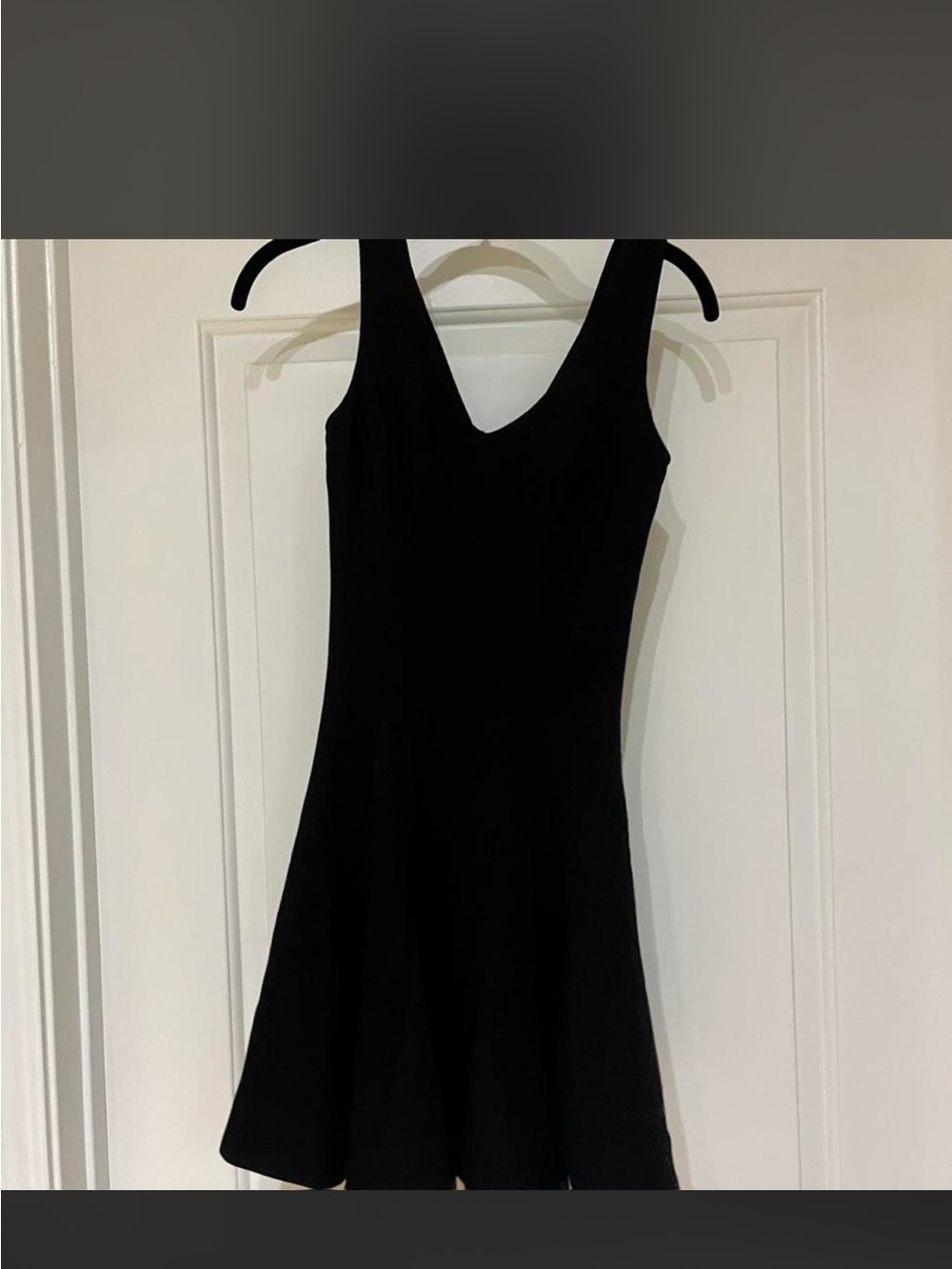 love...ady Black V‑Neck Mini Fit & Flare Dress